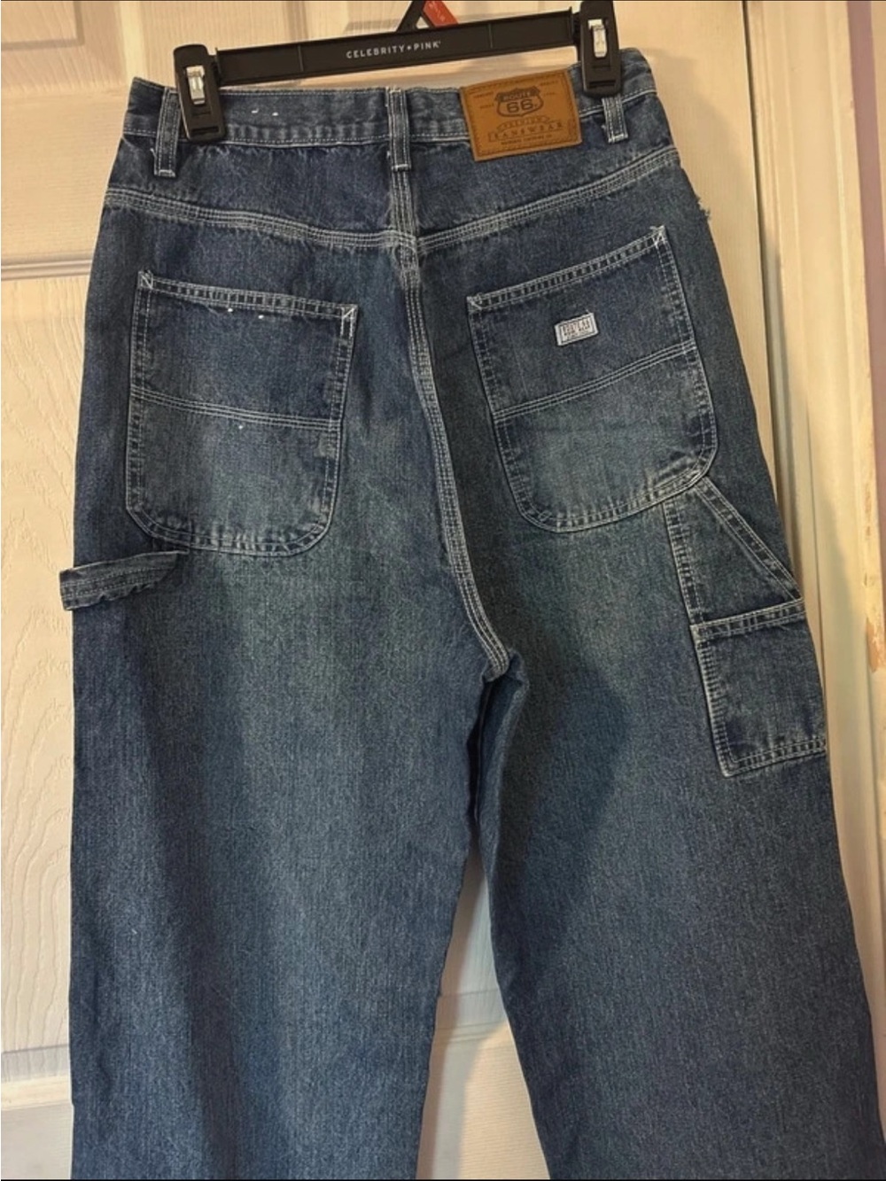 Route 66 Women's Relaxed Carpenter Jeans - Dark Blue Wash